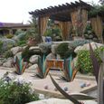 65CM Jardin d'ornements d'agave en métal Rustique Peint à la Main, Sculpture Rustique Déco à La Maison, 9 Feuilles-3