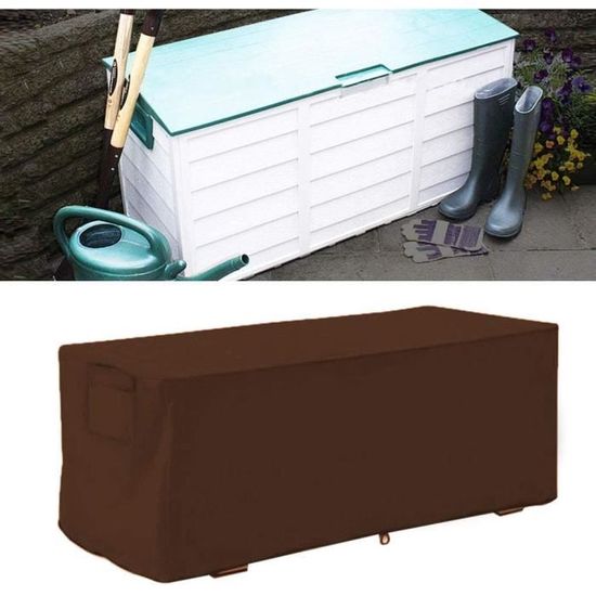 Wifehelper Deck Box Cover Beige Jardin Etanche aux UV Test de Pont Deck Box Cover Cover Housse de Protection 123x62x55cm 