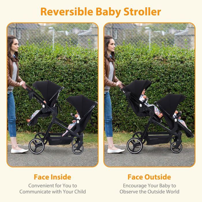 Poussette Double Legere Landau Pliable de Voyage Poussette Tandem Compacte Avec Sieges Reversibles Nacelle Bebe Pour 0 36 Mois Cdiscount Puericulture Eveil bebe