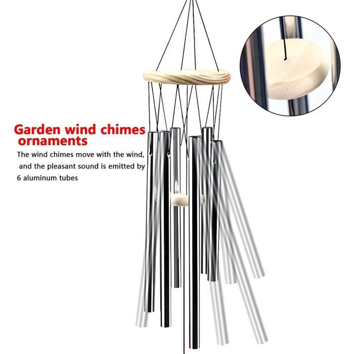 Carillon éolien chinois Feng Shui avec cloches en cuivre et bois massif- Carillon à vent de jardin à tube multiple-Pour décorat[491] - Cdiscount  Jardin