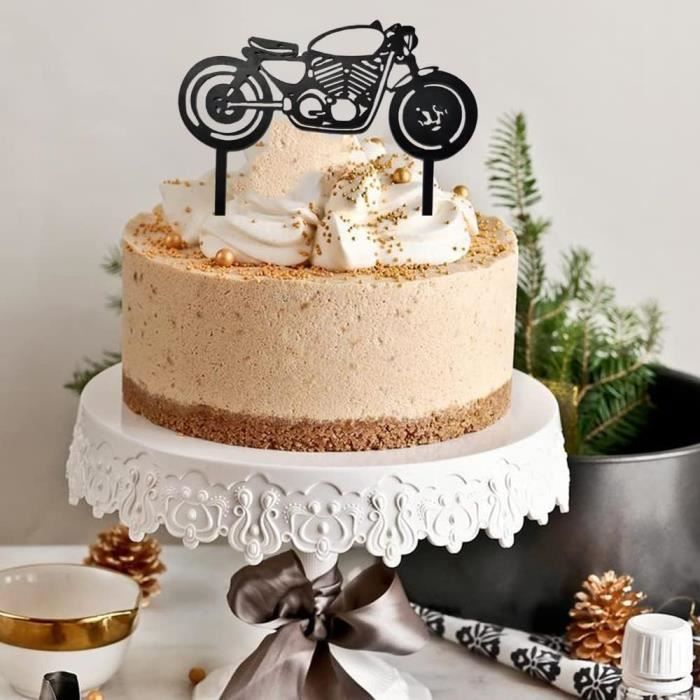Décoration de gâteau en acrylique pour moto, scooter, joyeux anniversaire, pour la décoration de fête d'anniversaire des garçons