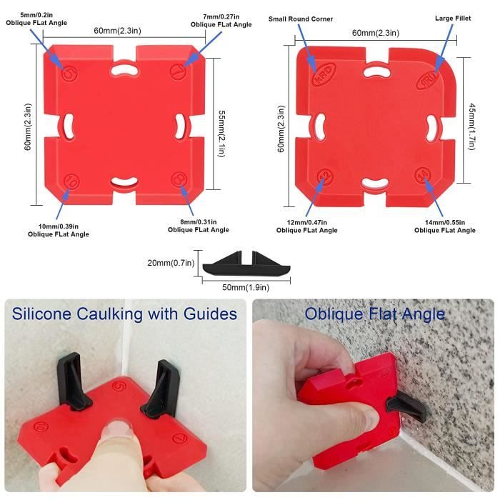 Outil professionnel de Calfeutrage Joint - Kit complet d'arasement de  silicone & rénovation, y compris ouvre-cartouche, 5 tailles de joints  différentes - Kit d'outils pour lisser les joints