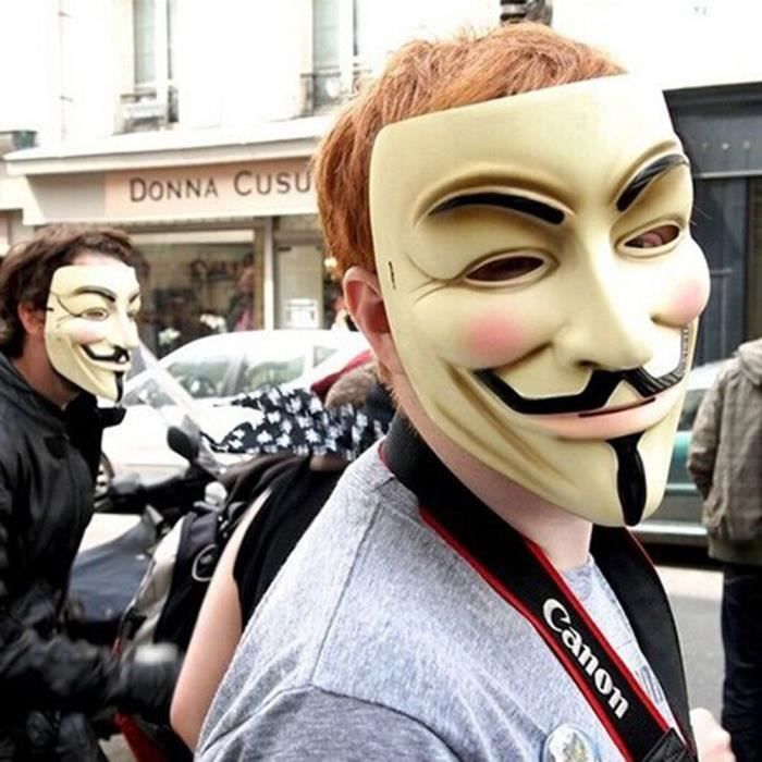 Masque Déguisement Masque de Guy Fawkes Rubie's-déguisement Officiel  Anonymous Masque Noir Blanc Masque Unisexe pour Aultes - Cdiscount Jeux -  Jouets