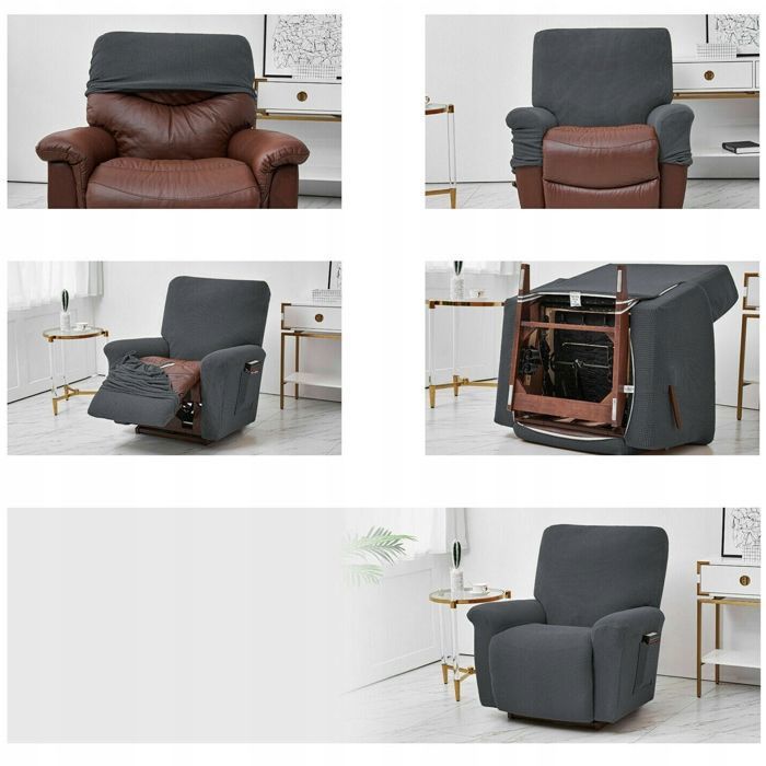 Protège Fauteuil Avec Poches, Protège Fauteuil Pour Fauteuil TV 1 Place Poches Housse Fauteuil Lavable Protection Fauteuil Griss 87341437