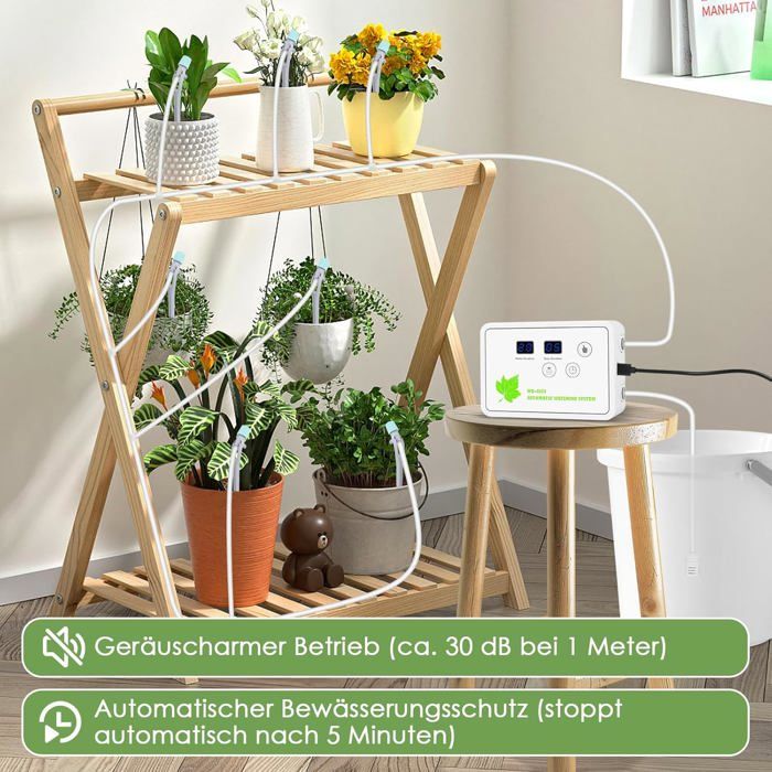 Kit Arrosage Automatique Intérieur GuKKK - Double Pompe Indépendante 15M Tuyau Pour 20 Plantes