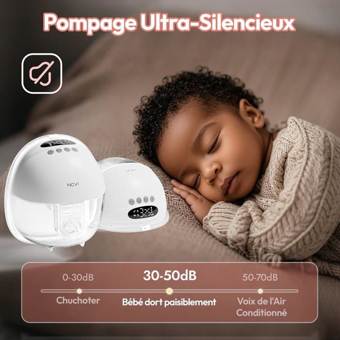 Tire-lait électrique Portable, Tire-lait Mains Libres, Tire-lait Portable Avec 2 Modes, 10