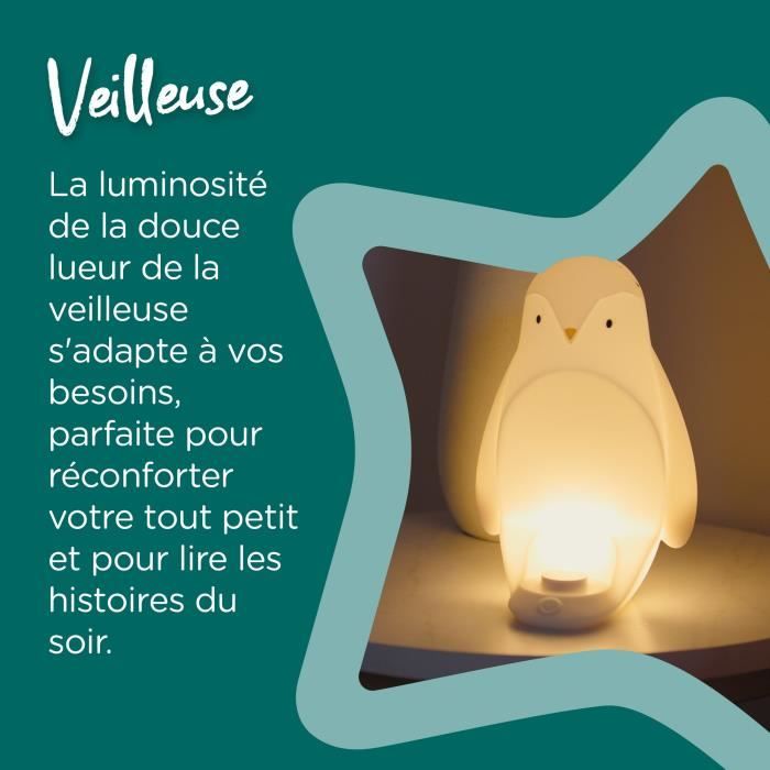 TOMMEE TIPPEE Veilleuse Pingouin 2-en-1, œuf lumineux nomade, luminosité  réglable, USB - Cdiscount Puériculture & Eveil bébé