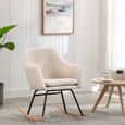 Chaise à bascule - Tissu Meuble© - Crème - Design contemporain - Avec accoudoirs-0