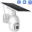 GOBRO Caméra de sécurité solaire d'extérieur alimentée par batterie sans fil WiFi 1080p, WIFI solaire PTZ-0