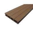 Lame terrasse bois composite alvéolaire Qualita - MCCOVER - L: 360 cm - l: 14 cm - E: 25 mm - Terre cuite-0