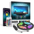 RUMOCOVO® Ruban LED, Lumineuse Led 5050 RGB SMD Multicouleur Rétroéclairage TV avec Télécommande App , Alimenté par USB 2M-0