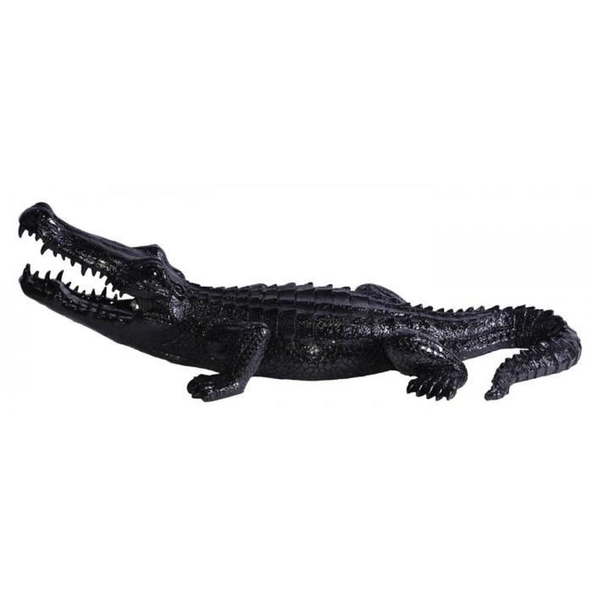 statue sculpture crocodile resine noir 115 cm neuf achat vente statue statuette cdiscount