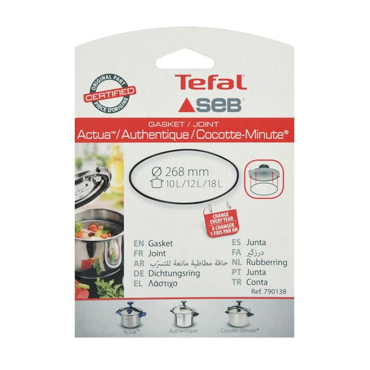 TEFAL cocotte minute authentique Joint Seal pour 8L pression en acier inoxydable SEB