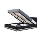 DFM JUPITER LIT COFFRE PU NOIR A LED 160X200 CM