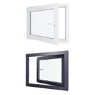 HEXA'FEN Fenêtre PVC - LxH 900x700 mm - Triple vitrage - Blanc intérieur - Anthracite extérieur - Ferrage Gauche