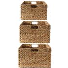 Paniers en jacinthe d'eau avec armature métal - Lot de 3 - Beige - 45 cm X 33 cm X 20 cm - CALICOSY