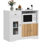 VIVOLILV Buffet avec 3 Portes, scandinave meuble cuisine 83 x 40 x 80 cm,1 tiroir 1 niche,Couleur Chêne