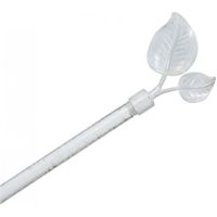 Tringle métal 120 à 210 cm avec enbouts déco - Couleur: Fleur de lys blanc