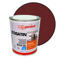Peinture Satin Murale a l'eau Lessivable  - ICOSATIN Acrylique - Rouge oxyde - RAL 3009 - 1L