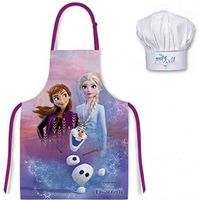 Tablier de Cuisine + Toque  Reine des Neiges 2 Elsa Anna Olaf Déguisement Cuisinier Enfant 3 à 8 Ans + Set de table Offert
