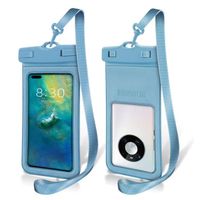 OUTUOTWQ Pochette Étanche Smartphone Lot de 2 IPX8 Sac étanche 7,2” Téléphone Portable pour iPhone Samsung Huawei - Bleu