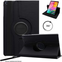 Housse Etui Noir pour Samsung Galaxy Tab S6 Lite 10.4" P610 Coque avec Support Rotatif 360° avec Stylet Toproduits®