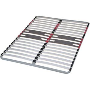 Silhouette - Pack Matelas 160x200 + Sommier Tapissier Démontable 2x20  Lattes Lin + Pieds Argent 15cm 