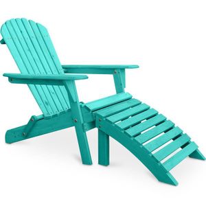 CHAISE LONGUE Adirondack Chaise longue de jardin + Repose-pieds 