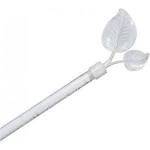 TRINGLE A RIDEAU Tringle métal extensible ATMOSPHERA - Fleur de lys blanc - 120 à 210 cm