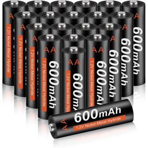 3pcs Batterie Solaire 3,2 Volts AA 600mAh Batterie Rechargeable Flat Top pour Torche Lampe de Poche 