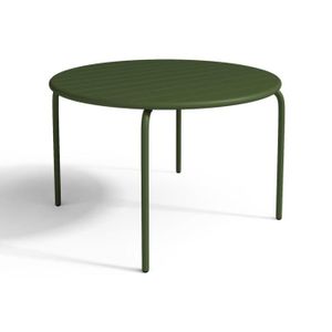TABLE DE JARDIN  Table ronde de jardin en métal kaki D.110cm - MIRM