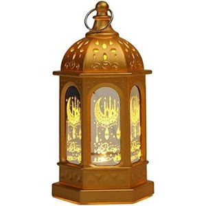 LAMPION Lanterne du Ramadan - Décoration extérieure élégante et chic - Jaune - Matière plastique et résine