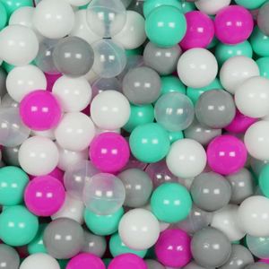 PISCINE À BALLES Mimii - Balles de piscine sèches 50 pièces - blanc, rosa, menthe, gris, transparent
