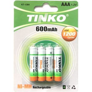 PILES 4 X Aaa 600 Mah 1.2 V Piles Rechargeables Ni-Mh Po