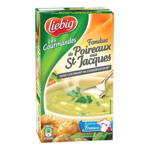 BRIQUE INDIVIDUELLE Liebig Soupe fondue de poireaux aux St Jacques 1L