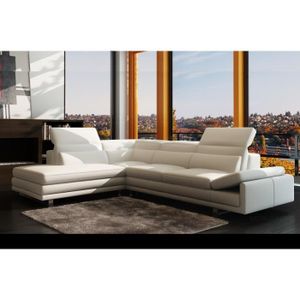 Canape D Angle En Cuir Italien 6 7 Places Izen Achat Vente