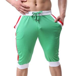 PANTACOURT Pantalon court homme de sport jogging avec cordon 8 points pantalons hommes slims été section mince de Marque-Vert