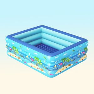 PATAUGEOIRE Piscine gonflable enfant rectangulaire 3 couches 1