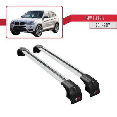Barras De Techo Alpine ACE-2 Para BMW X3 (F25) 2011-2017 - 2 Barras Gris Aluminio, Hasta 75 Kg De Carga