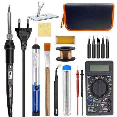 Kit Fer à Souder 80W SWSDE – Température Réglable 180-500°C, écran LED, Embout Céramique, Manche Silicone