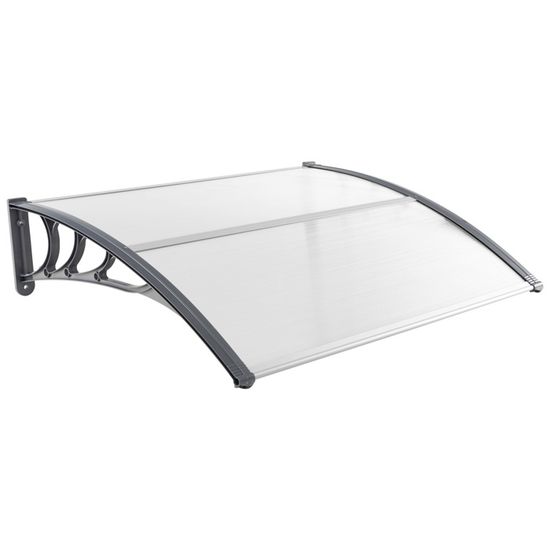 Marquise Porte Entrée Aluminium Et Polycarbonate - Protection Pluie Et UV - Auvent Extérieur Moderne