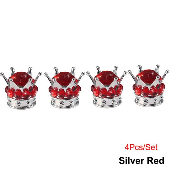 Lot De 4 Bouchons De Valve En Alu Forme Grenade - Rouge, Pour Vélo, Moto, Voiture, Scooter