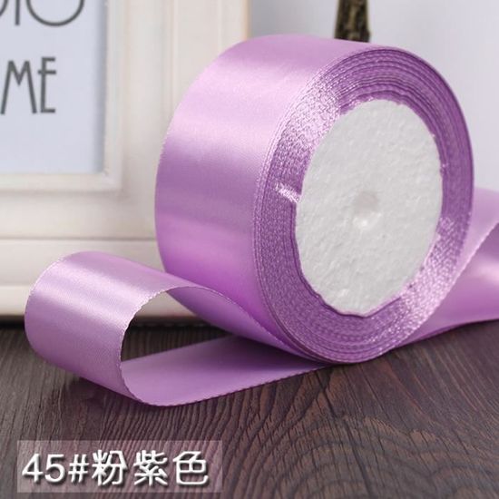 2 Rouleaux Ruban Satin Rose 4 Cm × 44 M – Ruban Cadeau Polyester Brillant, Décoration Mariage, Anniversaire, Emballage & Couture