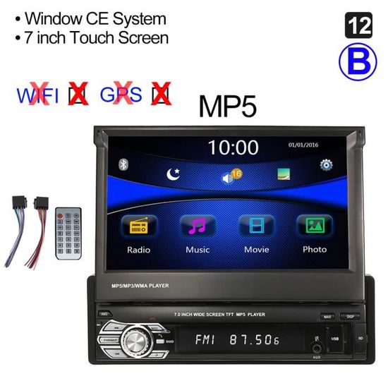 Bluetooth Voiture Stereo Recepteur -Voiture Bluetooth Lecteur MP3 Voiture  Lecteur de Carte Radio Voiture Lecteur CD DVD Tele QK84355 - Cdiscount Auto
