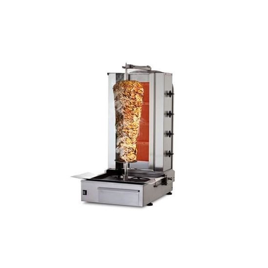 Machine à Kebab électrique 3 KW - 2 Tubes Chauffants - Acier Inox - Capacité 10 Kg - Pour Usage Maison Ou Pro - 1