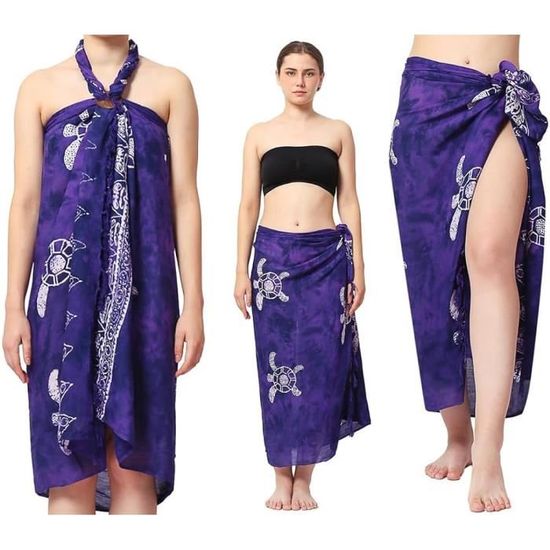 Sarong Mandala WORU - Paréo Plage Bali, Foulard De Hanche, Jupe Portefeuille, Serviette De Plage 180x120 Cm