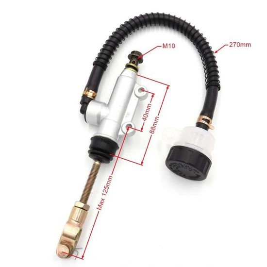 Rear Foot Brake Master Cylinder With Reservoir – For ATV, Quad, Go Kart