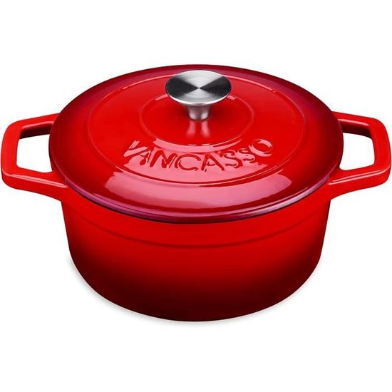 Cocotte En Fonte émaillée Rouge HENDI - 0,27L, Pour Induction Et Tous Feux
