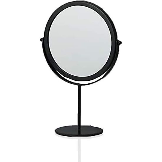 Miroir grossissant, X7,de sac, voyage, maquillage, rasage, noir, carré, 8.5x8.5cm x7