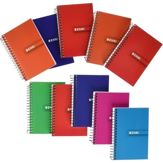 Cahier Spirale A4 Lot De 5 Cahiers A4 à Spirales Enri - 80 Pages Lignées, Couleurs Assorties, Couverture Souple Cahier A4